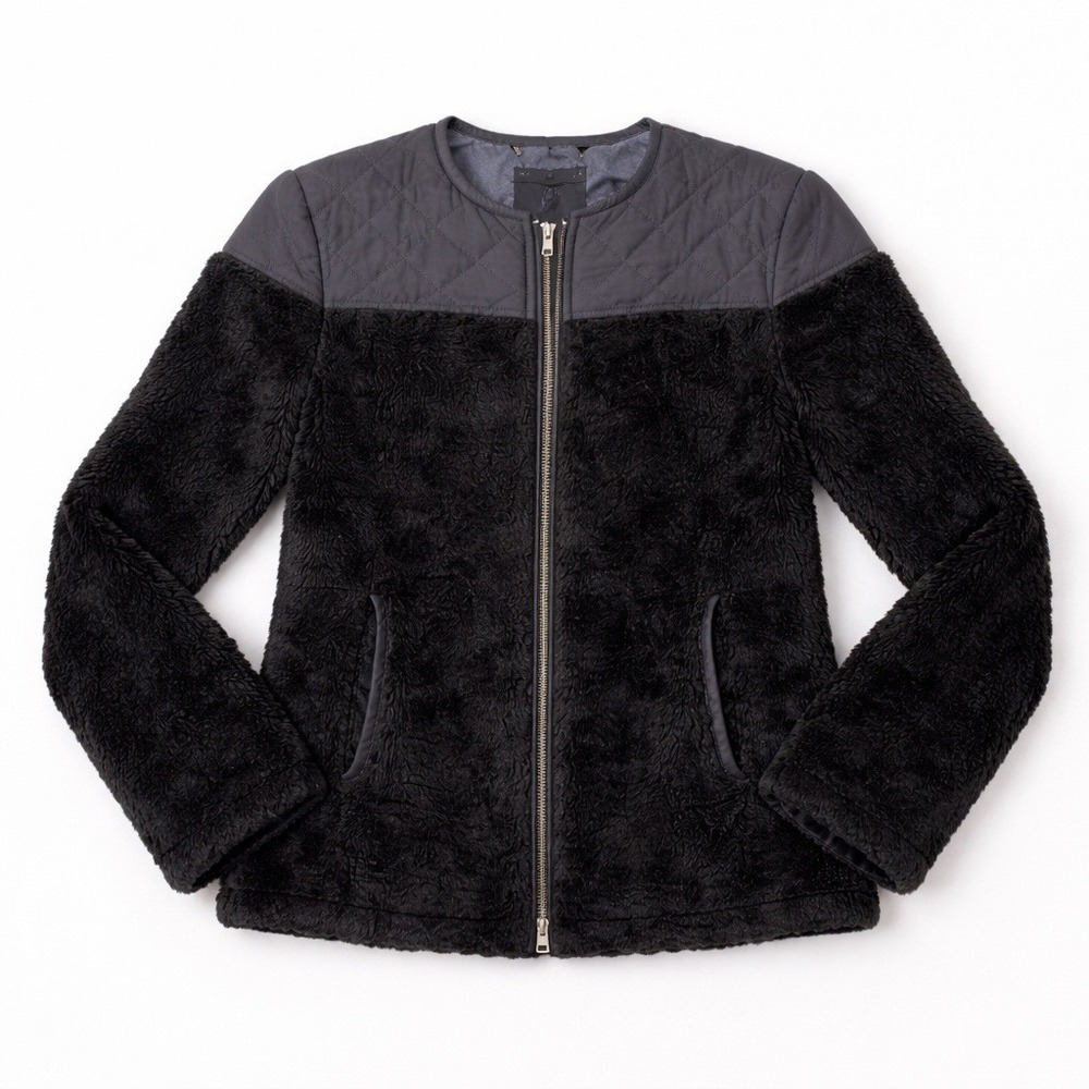 prAna Black Sherpa Fleece Full Zip Jacket XS | Quilted Cozy Outdoor‎ Layer